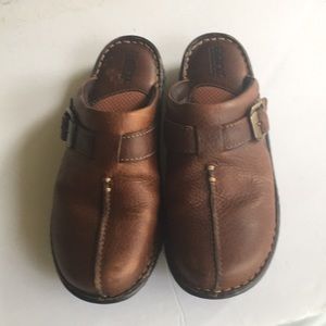 BORN Brown Leather Clogs/Mules